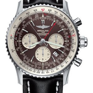 Breitling Navitimer B03 Chronograph Rattrapante 45 Watch - Steel - Panamerican Bronze Dial - Black Leather Strap - Tang Buckle - AB031021/Q615/441X/A20BA.1