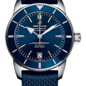 Breitling Superocean Heritage II B20 Automatic 42 Watch - Steel Case - Gun Blue Dial - Blue Rubber Aero Classic Strap - AB2010161C1S1