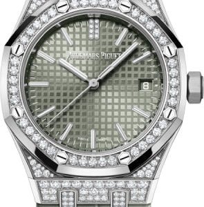 Audemars Piguet Royal Oak Self Winding White Gold/Diamonds 37mm Green Dial 15551BC.ZZ.D405CR.01