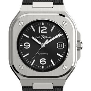 Bell & Ross BR 05 Black Steel Watch - Black Rubber Strap