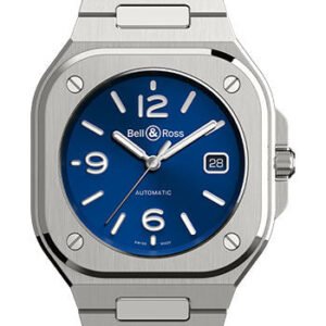 Bell & Ross BR 05 Blue Steel Watch - Steel Bracelet