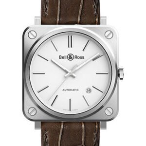Bell & Ross BR S-92 White Steel Watch - Alligator Strap