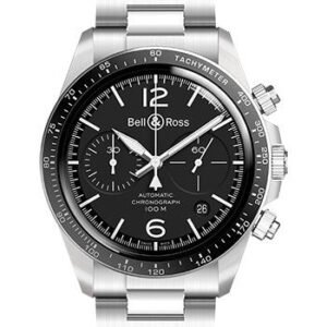 Bell & Ross BR V2-94 Black Steel Watch - Steel Bracelet