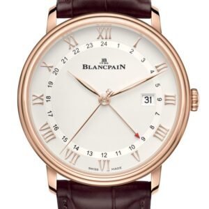 Blancpain Villeret GMT Date Red Gold Brown Alligator Men's Watch - 6662 3642 55B