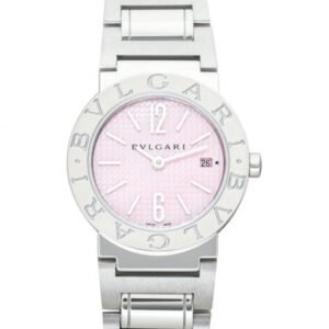 Bvlgari Quartz Pink Dial Stainless Steel Ladies Watch