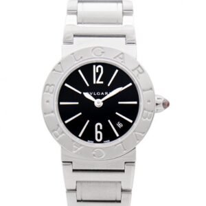 Bvlgari Black Lacquered Dial Stainless Steel Quartz Ladies Watch