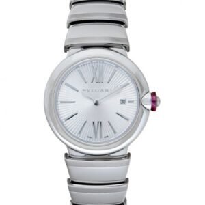 Bvlgari Lvcea Quartz Silver Opaline Dial Diamond Ladies Watch