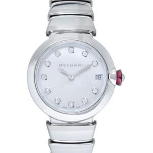 Bvlgari LVCEA Automatic White Mother of Pearl Diamond Dial Stainless Steel Ladies Watch