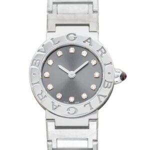 Bvlgari Quartz Black Dial Stainless Steel Ladies Watch