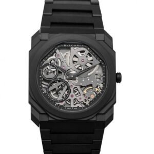 Bvlgari Octo Finissimo Extra Thin Manual-winding Skeleton Dial Black Ceramic Men's Watch