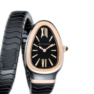 Bvlgari Serpenti Spiga Quartz Black Lacquered Dial Ladies Watch