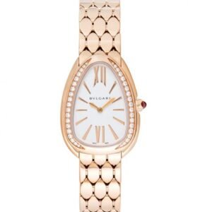 Bvlgari Serpenti Seduttori 18kt Rose Gold Quartz Silver Dial Diamond Ladies Watch