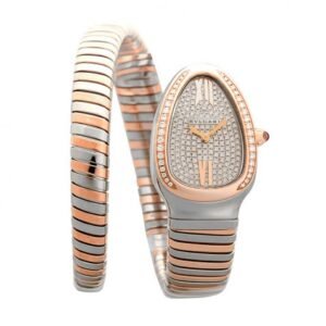Bvlgari Serpenti Tubogas Quartz Diamond Paved Dial Diamond Bezel Ladies Watch