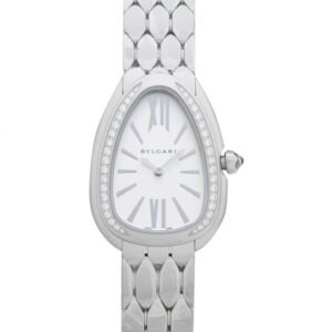 Bvlgari Serpenti Seduttori 33mm Quartz Silver Dial Diamond Bezel Ladies Watch
