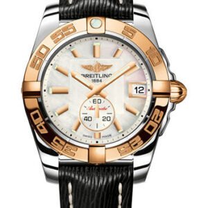 Breitling Galactic 36 Automatic Watch - Steel & rose Gold - Pearl Dial - Black Sahara Strap - C3733012/A724/213X/A16BA.1