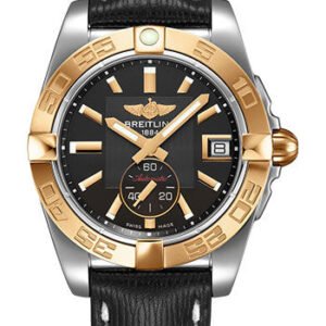 Breitling Galactic 36 Automatic Watch - Steel & rose Gold - Volcano Black Dial - Black Sahara Strap - Tang Buckle - C37330121B1X1