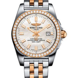 Breitling Galactic 29 Sleek Watch - Steel & rose Gold, gem-set bezel - Mother-Of-Pearl Dial - Steel And Rose Gold Bracelet - C7234853/A791/791C