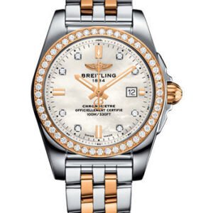 Breitling Galactic 29 Sleek Watch - Steel & rose Gold, gem-set bezel - Pearl Diamond Dial - Two-Tone Bracelet - C72348531A1C1