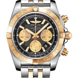Breitling Chronomat 44 Watch - Steel & Gold - Onyx Black Dial - Steel And Gold Bracelet - CB0110121B1C1