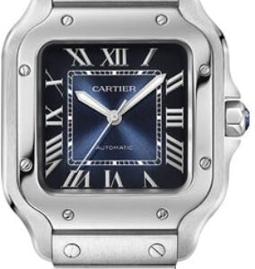 Cartier Santos Santos De Cartier Medium Automatic Steel Interchangeable Metal And Leathers Bracelets - WSSA0063