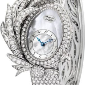 Breguet Plumes GJE15BB20.8924M01 - White Gold Case - Mother-Of-Pearl Dial - Diamond Paved White Gold Bracelet - GJE15BB20.8924/M01