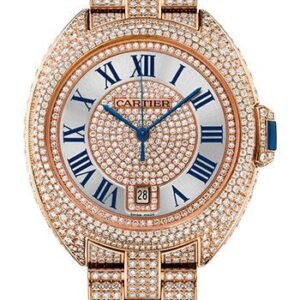 Cartier Cle de Cartier Watch - 40 mm Pink Gold Diamond Case - Pink Gold Diamond Dial - Diamond Bracelet - HPI01041