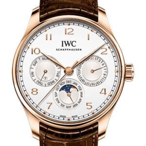 IWC Portugieser Perpetual Calendar 42 - 18K 5N Gold Case - Silver-Plated Dial - IW344202