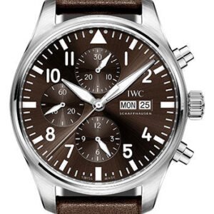 IWC Pilot's Watch Chronograph Edition Antoine De Saint Exupery - 43.0 mm Stainless Steel Case - Brown Dial - Brown Calfskin Strap - IW377713