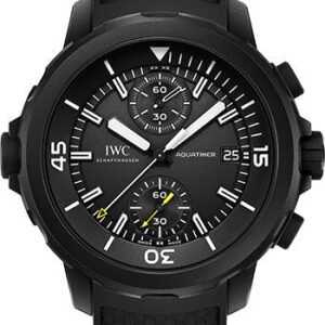 IWC Aquatimer Chronograph Edition Galapagos Islands Watch - 44 mm Stainless Steel Case - Black Dial - Black Rubber Strap - IW379502