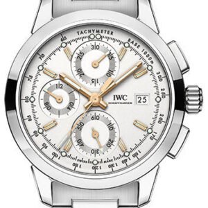 IWC Ingenieur Chronograph Watch - 42.3 mm Stainless Steel Case - Silver Dial - Steel Bracelet - IW380801