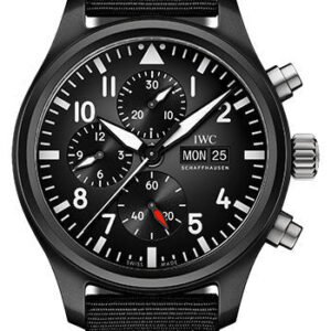 IWC Pilot's Watch Chronograph TOP GUN Day-Date - Black Ceramic - 44.5 mm Ceramic Case - Black Dial - Black Textile Strap - IW389101