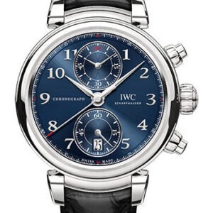 IWC Da Vinci Chronograph Edition Laureus Sport for Good Foundation Limited Edition of 1500 Watch - 42.0 mm Stainless Steel Case - Blue Dial - Black Alligator Strap - IW393402