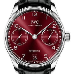 IWC Portugieser Automatic - Stainless Steel Case - Burgundy Dial - Black Alligator Leather Strap - IW500714