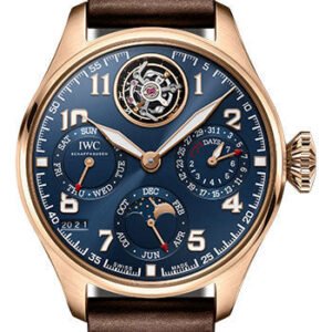 IWC Big Pilot’s Watch Perpetual Calendar Tourbillon Edition Le Petit Prince Watch - 18K Armor Gold® Case - Blue Dial - Brown Calfskin Strap Limited Edition of 50 - IW504803