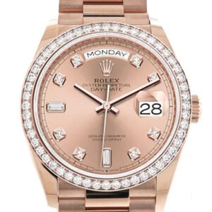 Rolex Day-Date 36 Rose Colour Dial Diamond Bezel 18K Everose Gold President Watch 128345RBR