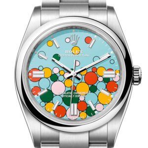 Rolex Oyster Perpetual 36 Turquoise Blue Celebration-motif Dial Stainless Steel Oyster 126000