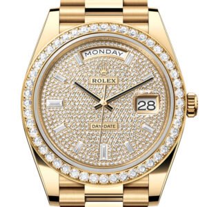 Rolex Day-Date 40 Diamond-Paved Dial Yellow Gold President Men's Watch 228348RBR 228348