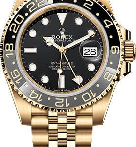 Rolex GMT-Master II Yellow Gold Black Dial Jubilee Bracelet - 126718GRNR (Bumblebee)