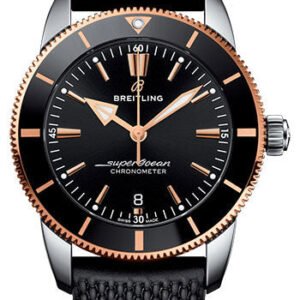 Breitling Superocean Heritage II B20 Automatic 44 Watch - Steel and Red Gold Case - Black Dial - Black Rubber Aero Classic Strap - UB2030121B1S1