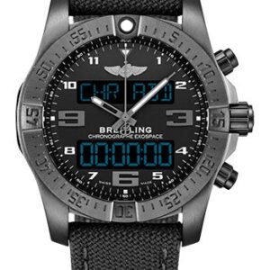 Breitling Exospace B55 Watch - Black Titanium - Volcano Black Dial - Anthracite Military Strap - Tang Buckle - VB5510H11B1W1