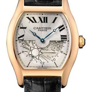 Cartier Tortue Xl Watch - Pink Gold Case - Silvered Dial - Hand-Sewn Full-Grain Alligator Strap - W1553551
