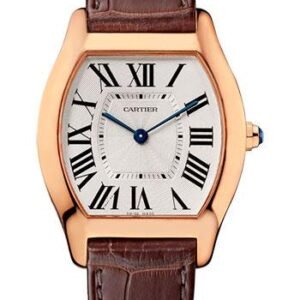 Cartier Tortue Watch - 39 mm Pink Gold Case - Brown Alligator Strap - W1556362