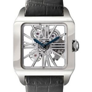 Cartier Santos-Dumont Watch - Large White Gold Case - Nickel Silver Dial - Alligator Strap - W2020033