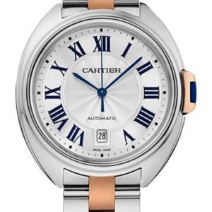Cartier Cle De Cartier Watch - 40 mm Steel Case - Silvered Dial - Steel And Pink Gold Bracelet - W2CL0002