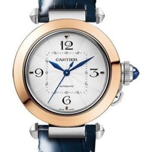 Cartier Pasha de Cartier Watch - 35 mm Steel Case - Silvered Dial - 18K Rose Gold And Bracelet - W2PA0008