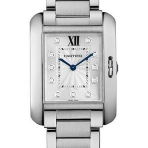Cartier Tank Anglaise Watch - Medium Steel Case - Diamond Dial - W4TA0004