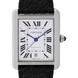 Cartier Tank Solo Extra Large Model Watch - 31 x 40.85 mm Steel Case - Black Alligator Strap - W5200027