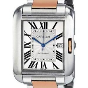 Cartier Tank Anglaise Watch - Large Steel And Pink Gold Case - W5310006