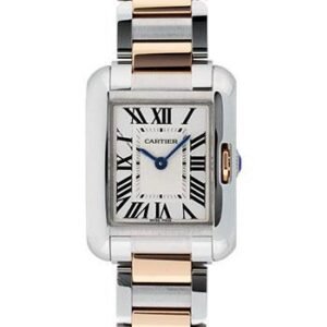 Cartier Tank Anglaise Watch - Small Steel And Pink Gold Case - W5310036