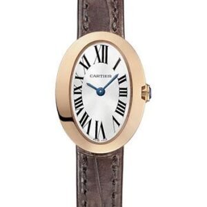 Cartier Baignoire Watch - 25.30 mm Pink Gold Case - Brown Alligator Strap - W8000017